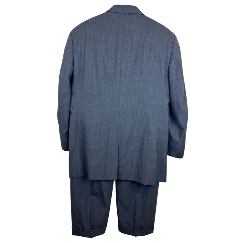 Jos A Bank Signature Collection Men's Suit Gray Pinstripe‎ 100% Wool 42R 36x28